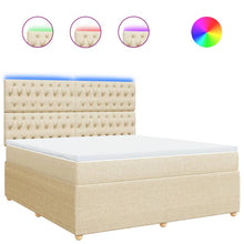 Boxspring met matras stof crèmekleurig 180x200 cm