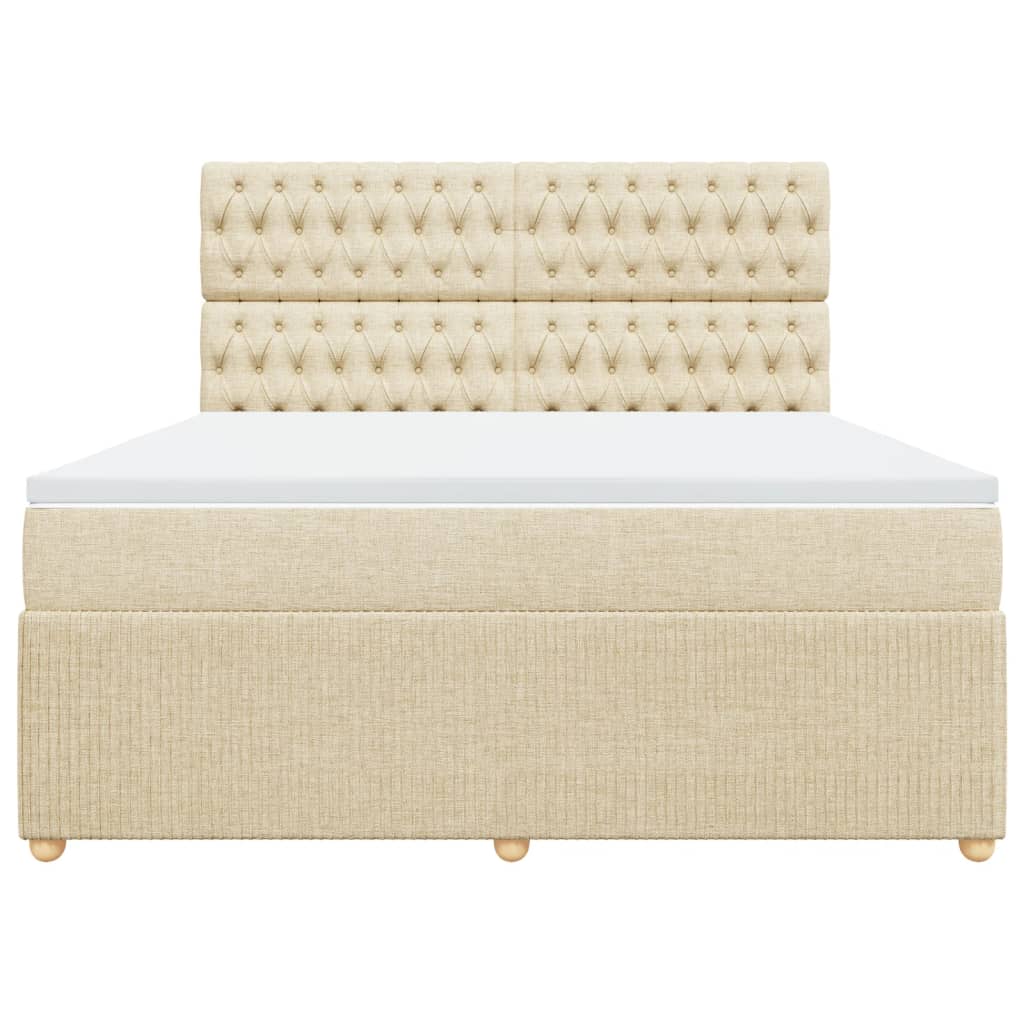 Boxspring met matras stof crèmekleurig 180x200 cm