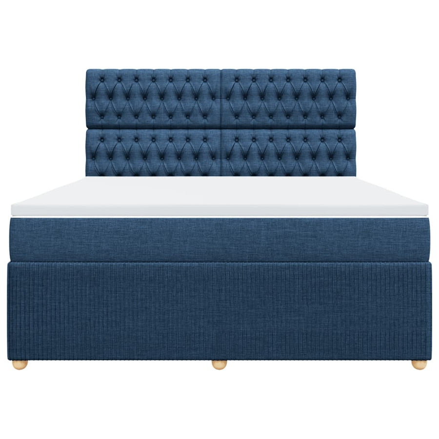 Boxspring met matras stof blauw 180x200 cm