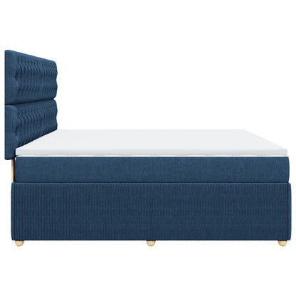 Boxspring met matras stof blauw 180x200 cm