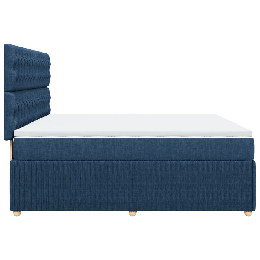 Boxspring met matras stof blauw 180x200 cm