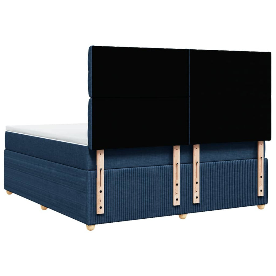 Boxspring met matras stof blauw 180x200 cm