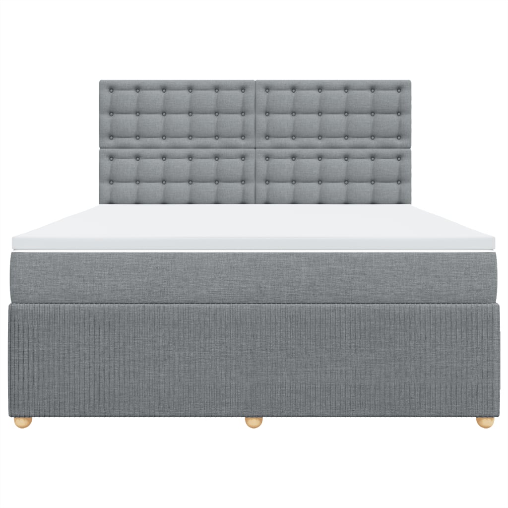 Boxspring met matras stof lichtgrijs 180x200 cm