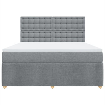 Boxspring met matras stof lichtgrijs 180x200 cm