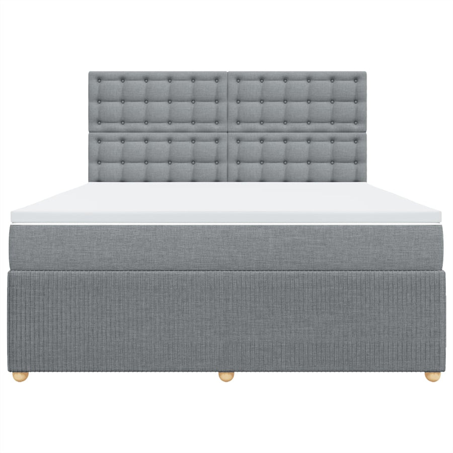 Boxspring met matras stof lichtgrijs 180x200 cm