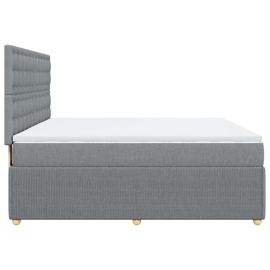 Boxspring met matras stof lichtgrijs 180x200 cm