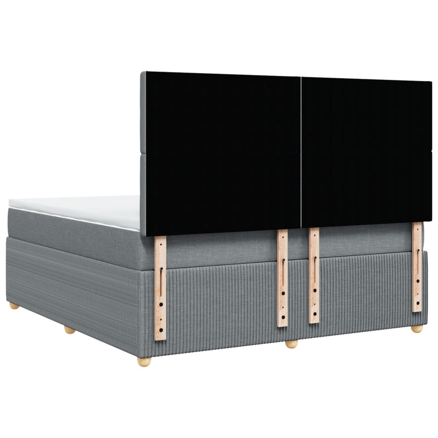 Boxspring met matras stof lichtgrijs 180x200 cm