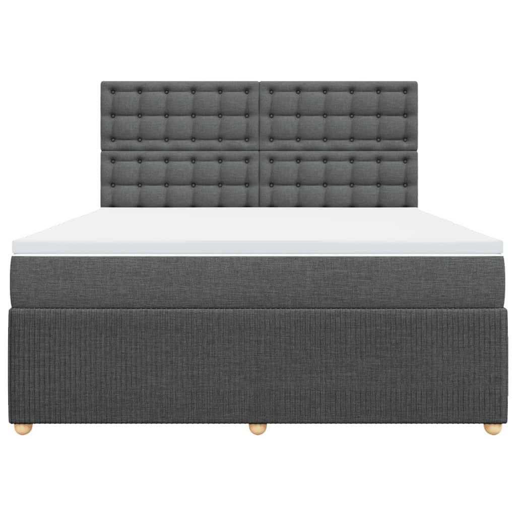 Boxspring met matras stof donkergrijs 180x200 cm