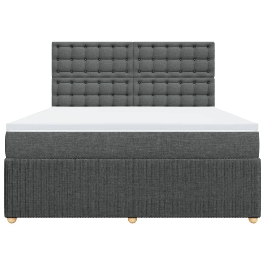 Boxspring met matras stof donkergrijs 180x200 cm