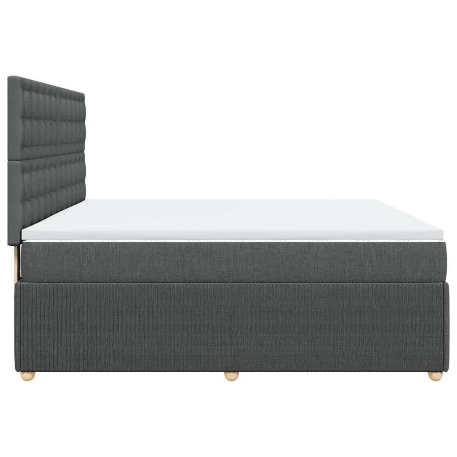 Boxspring met matras stof donkergrijs 180x200 cm