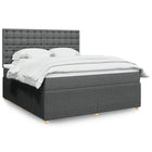 Boxspring met matras stof donkergrijs 180x200 cm