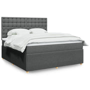 Boxspring met matras 180x200 cm donkergrijs