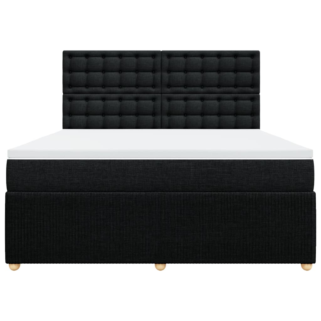 Boxspring met matras stof zwart 180x200 cm