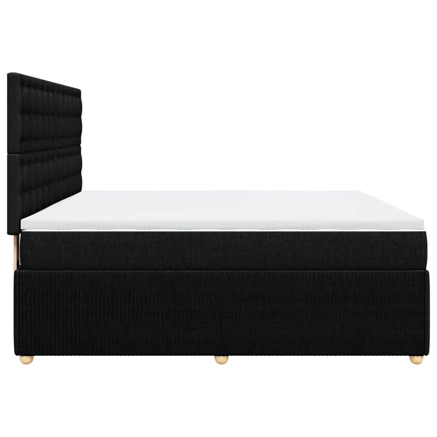 Boxspring met matras stof zwart 180x200 cm