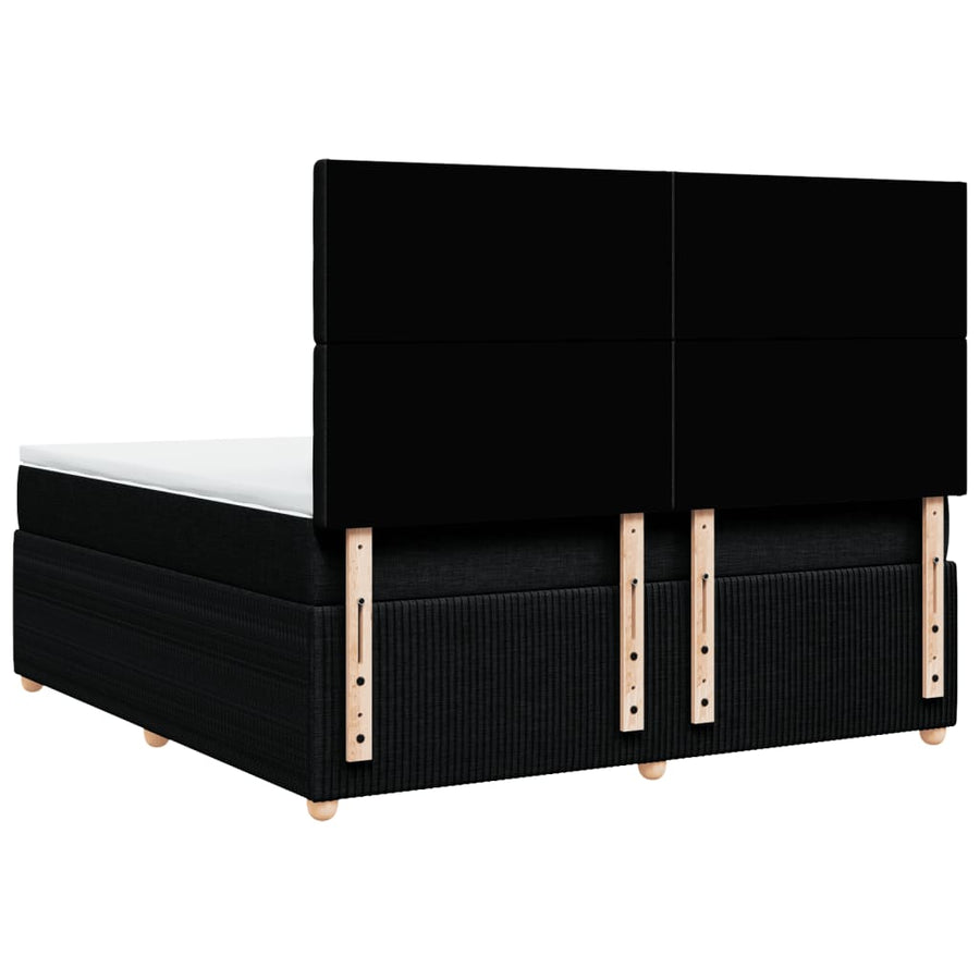 Boxspring met matras stof zwart 180x200 cm