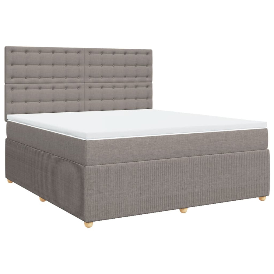 Boxspring met matras stof taupe 180x200 cm