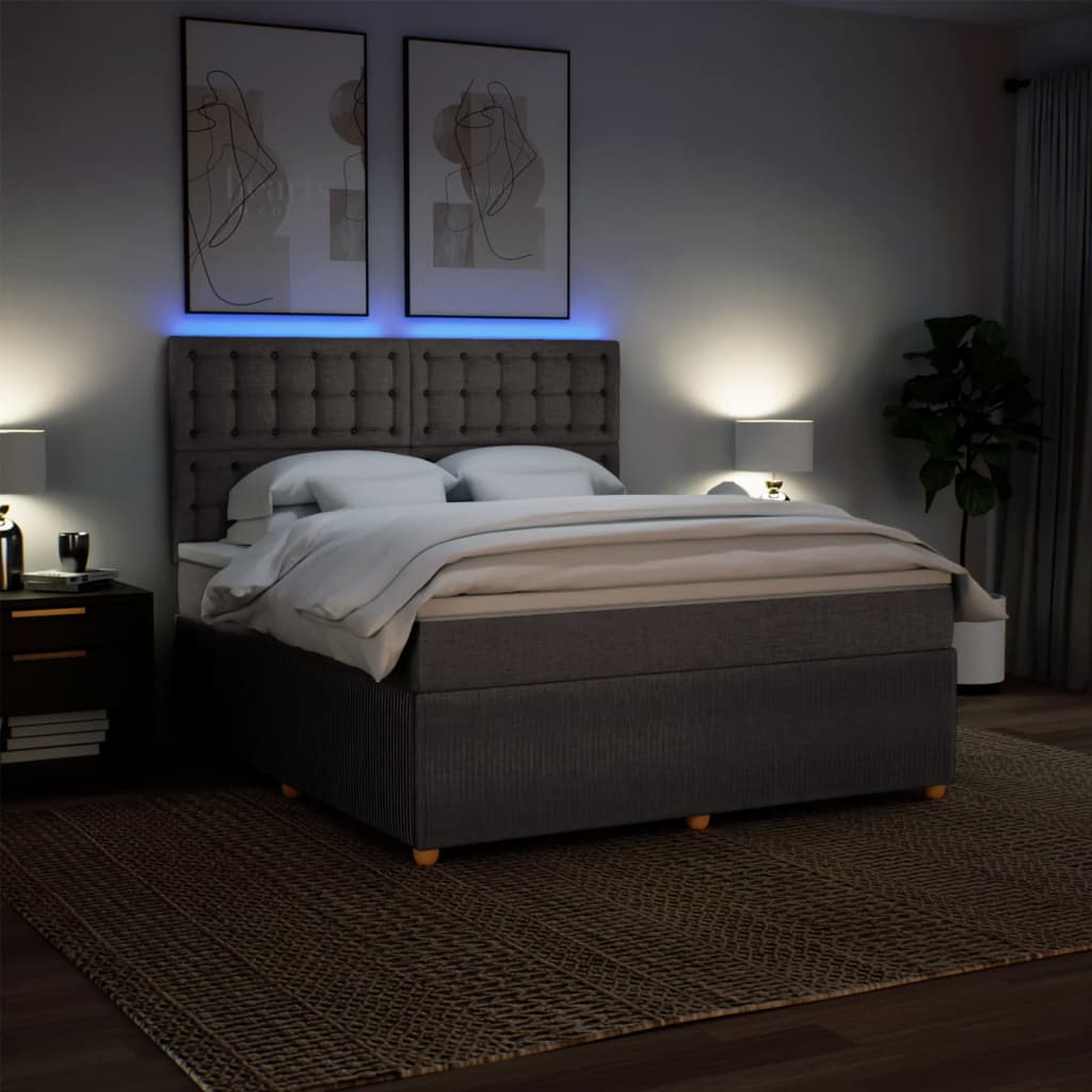 Boxspring met matras stof taupe 180x200 cm