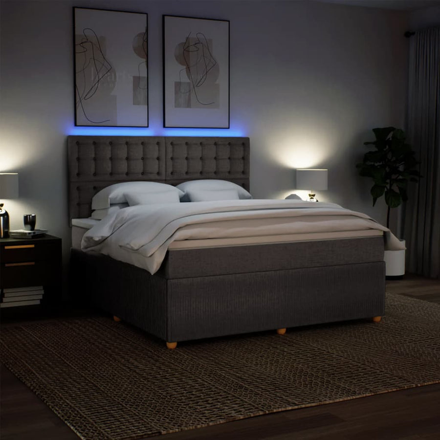 Boxspring met matras stof taupe 180x200 cm