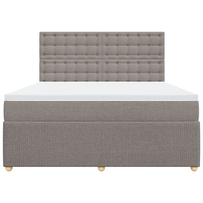 Boxspring met matras stof taupe 180x200 cm