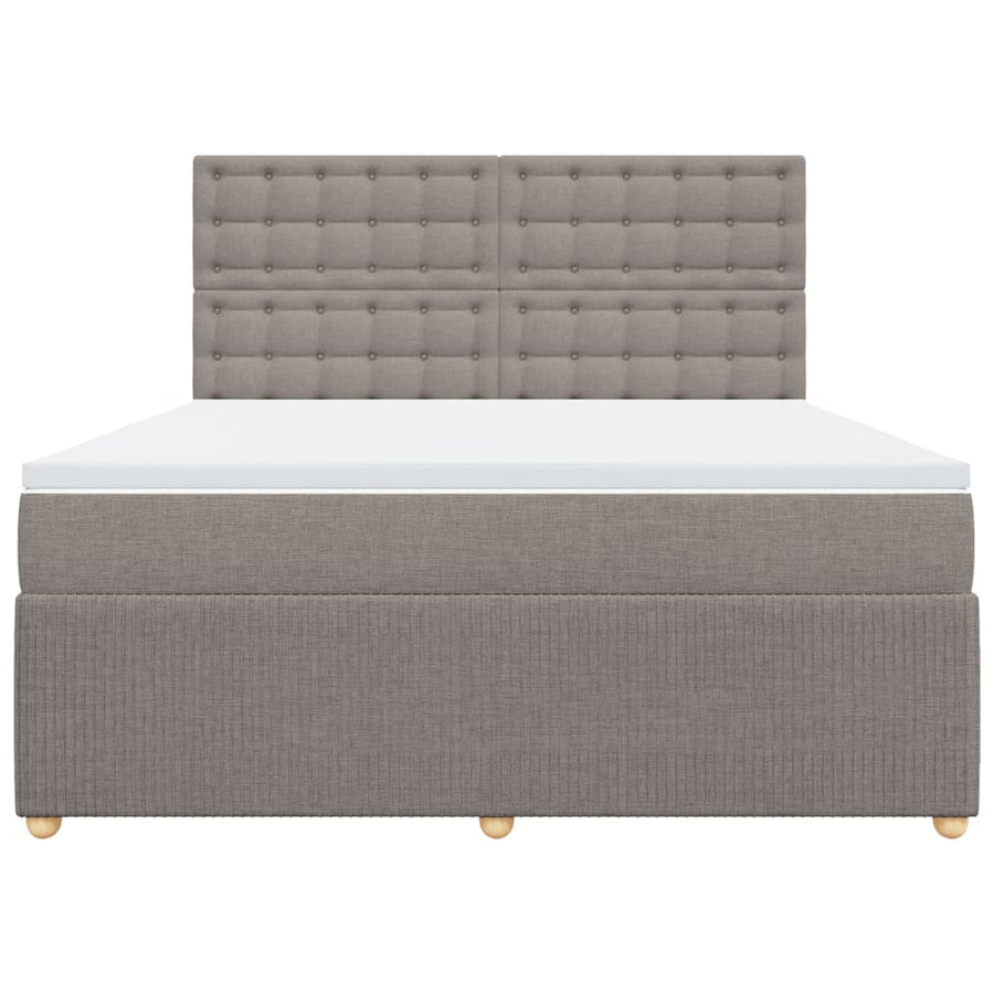 Boxspring met matras stof taupe 180x200 cm