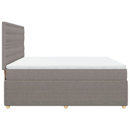 Boxspring met matras stof taupe 180x200 cm