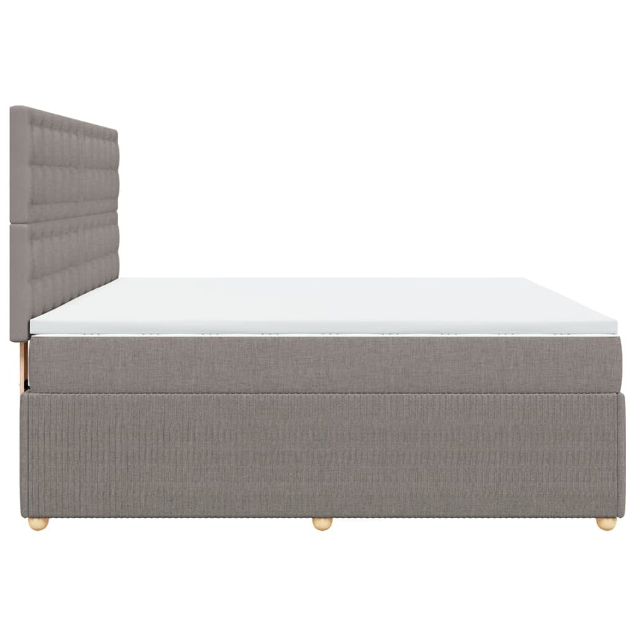 Boxspring met matras stof taupe 180x200 cm