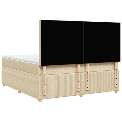 Boxspring met matras stof crèmekleurig 180x200 cm