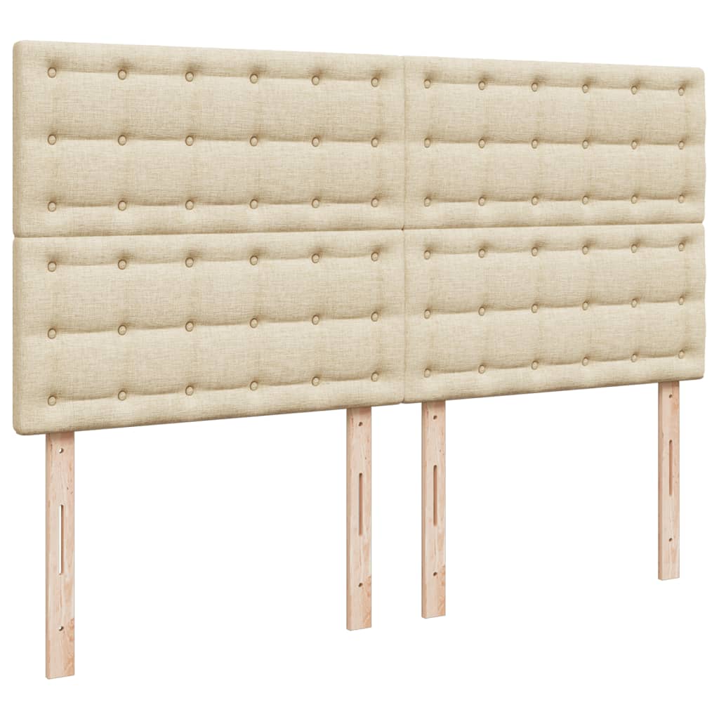 Boxspring met matras stof crèmekleurig 180x200 cm