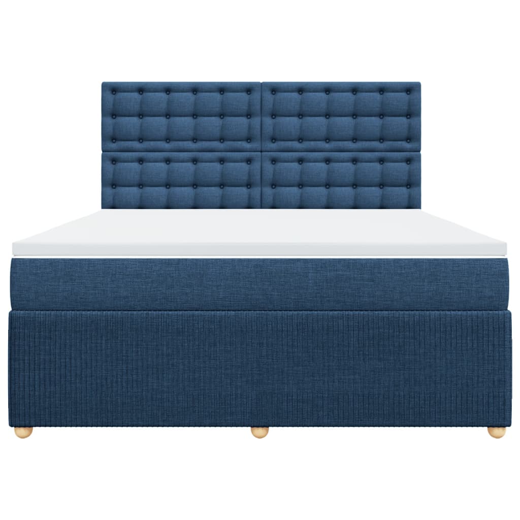 Boxspring met matras stof blauw 180x200 cm