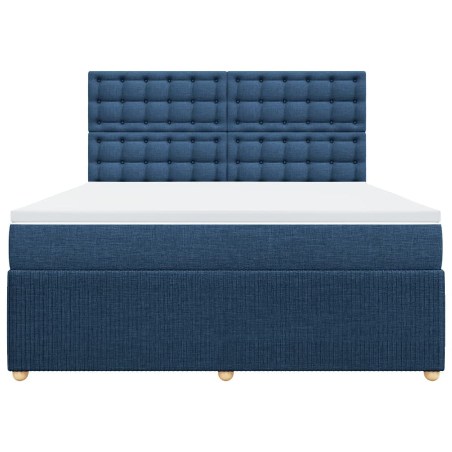 Boxspring met matras stof blauw 180x200 cm