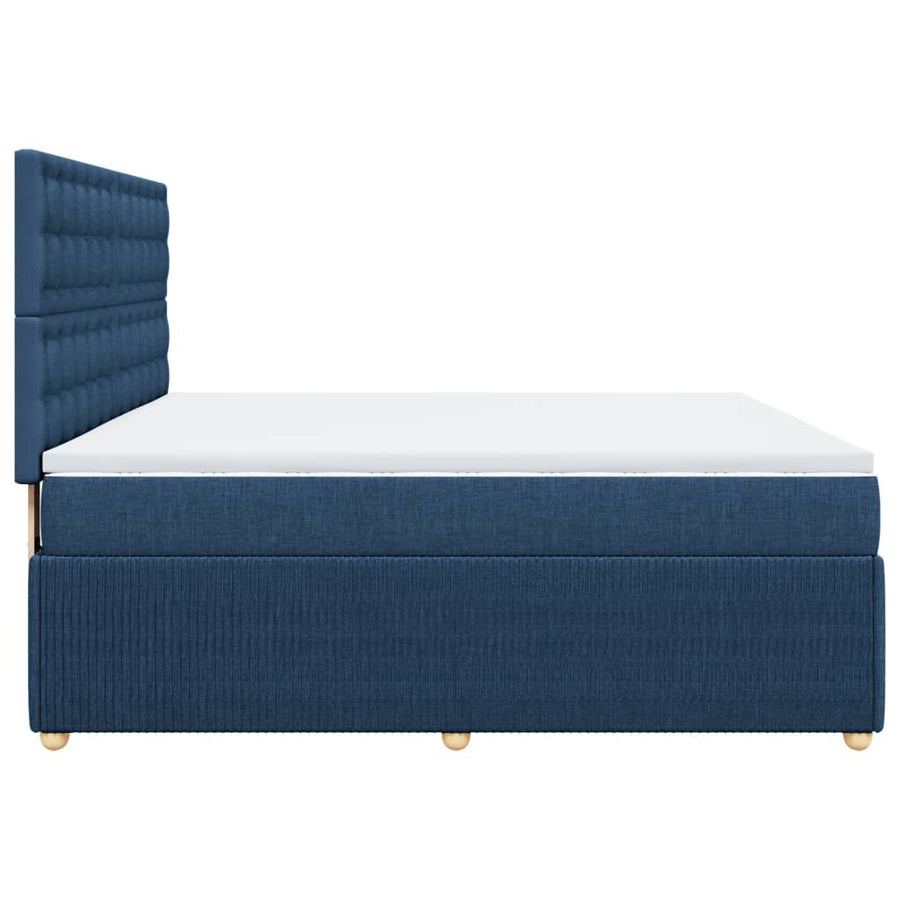 Boxspring met matras stof blauw 180x200 cm