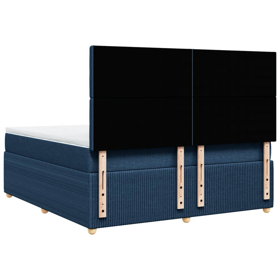 Boxspring met matras stof blauw 180x200 cm