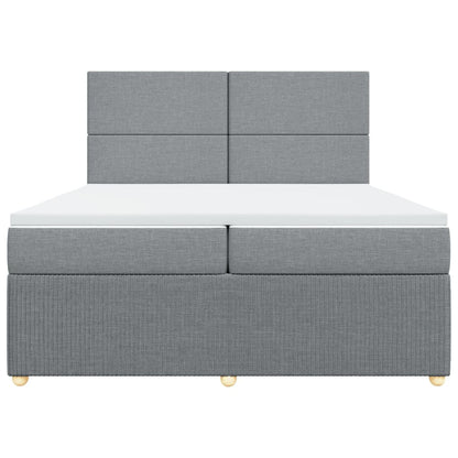 Boxspring met matras stof lichtgrijs 200x200 cm
