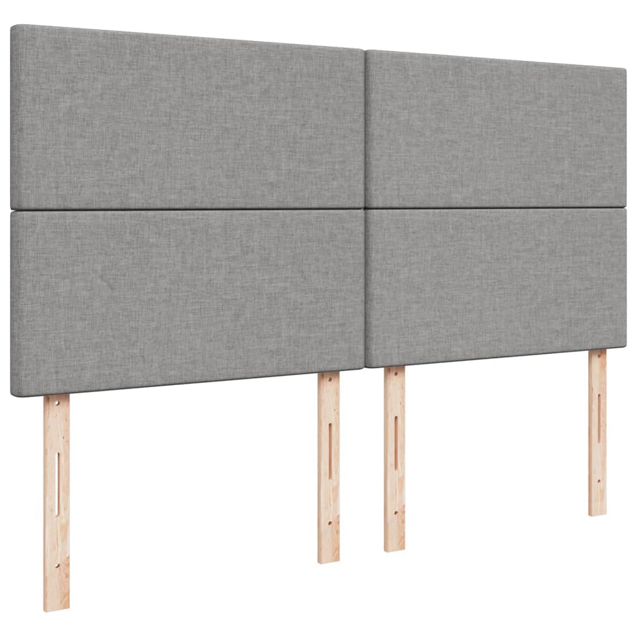 Boxspring met matras stof lichtgrijs 200x200 cm