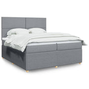 Boxspring 200x200 cm lichtgrijs met matras