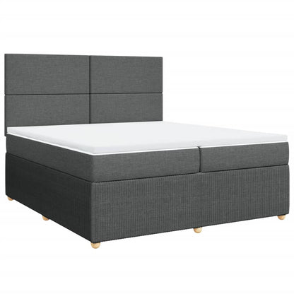 Boxspring met matras stof donkergrijs 200x200 cm