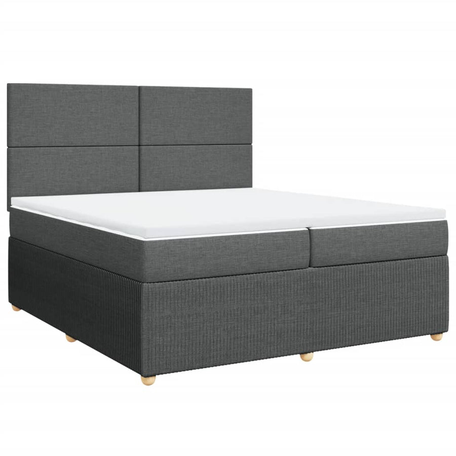 Boxspring met matras stof donkergrijs 200x200 cm