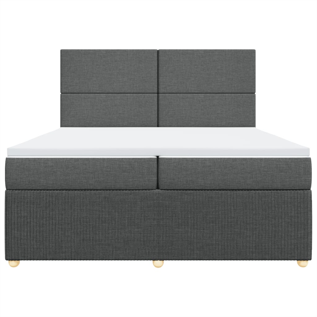 Boxspring met matras stof donkergrijs 200x200 cm