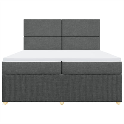 Boxspring met matras stof donkergrijs 200x200 cm