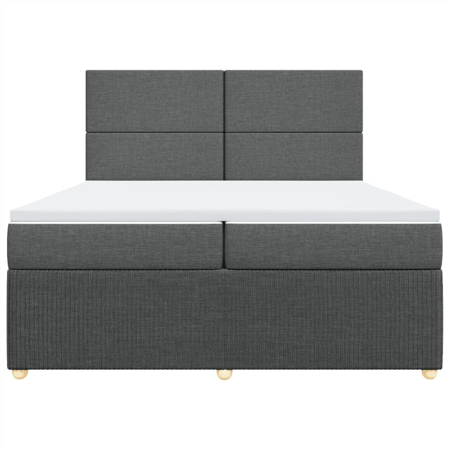 Boxspring met matras stof donkergrijs 200x200 cm