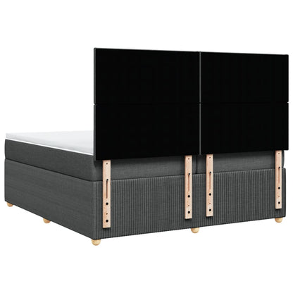 Boxspring met matras stof donkergrijs 200x200 cm