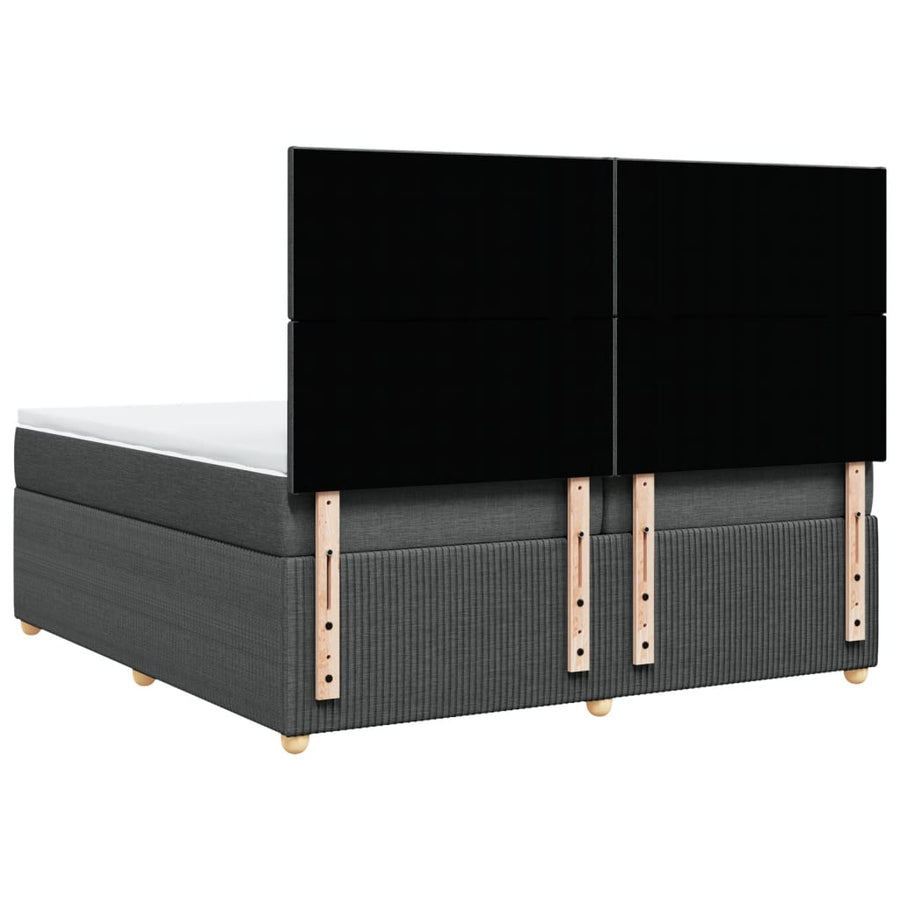 Boxspring met matras stof donkergrijs 200x200 cm