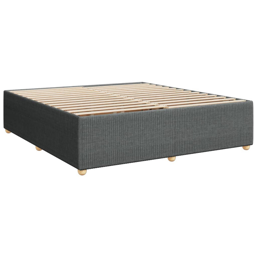 Boxspring met matras stof donkergrijs 200x200 cm