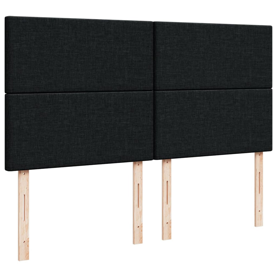 Boxspring met matras stof zwart 200x200 cm