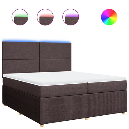 Boxspring met matras stof donkerbruin 200x200 cm