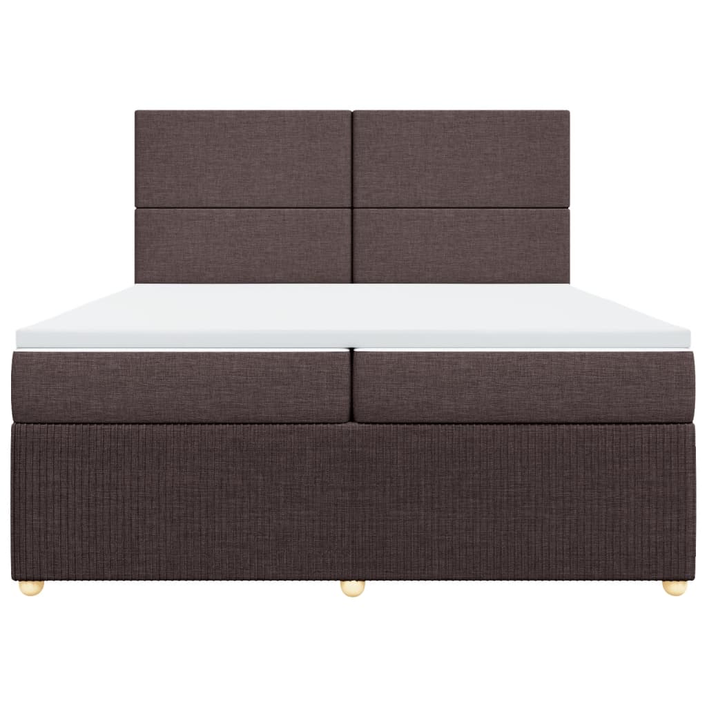 Boxspring met matras stof donkerbruin 200x200 cm
