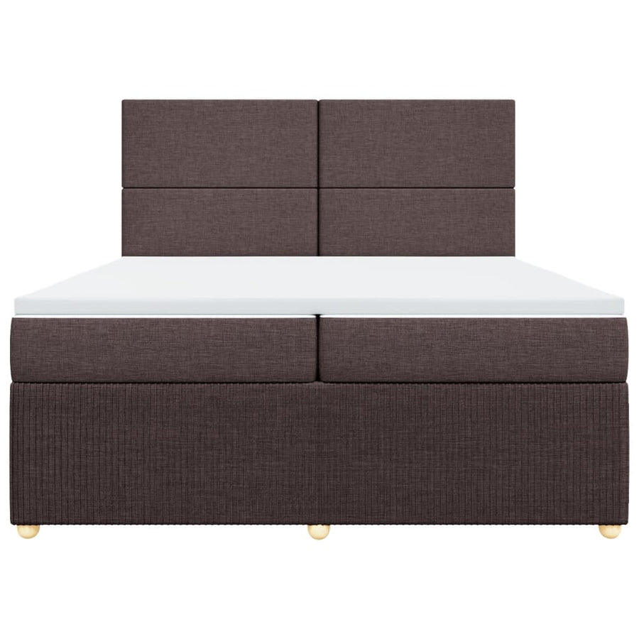 Boxspring met matras stof donkerbruin 200x200 cm