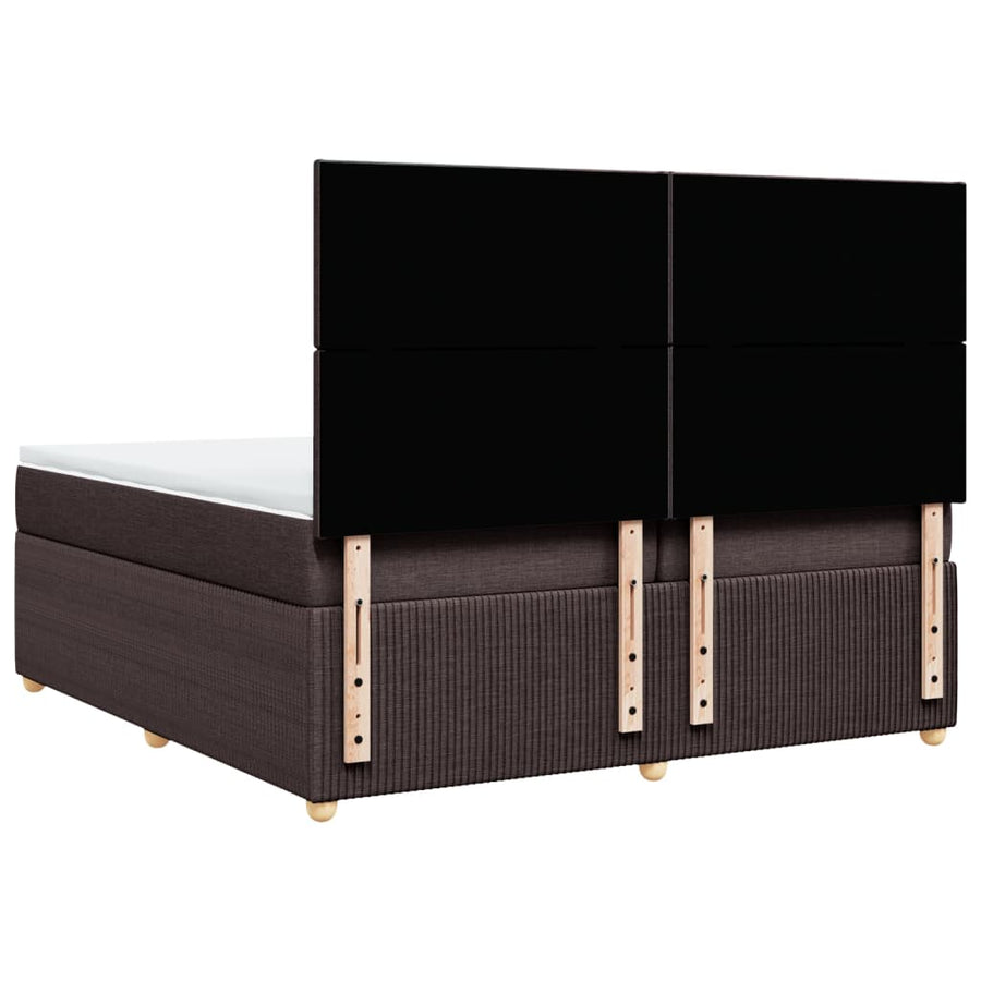 Boxspring met matras stof donkerbruin 200x200 cm