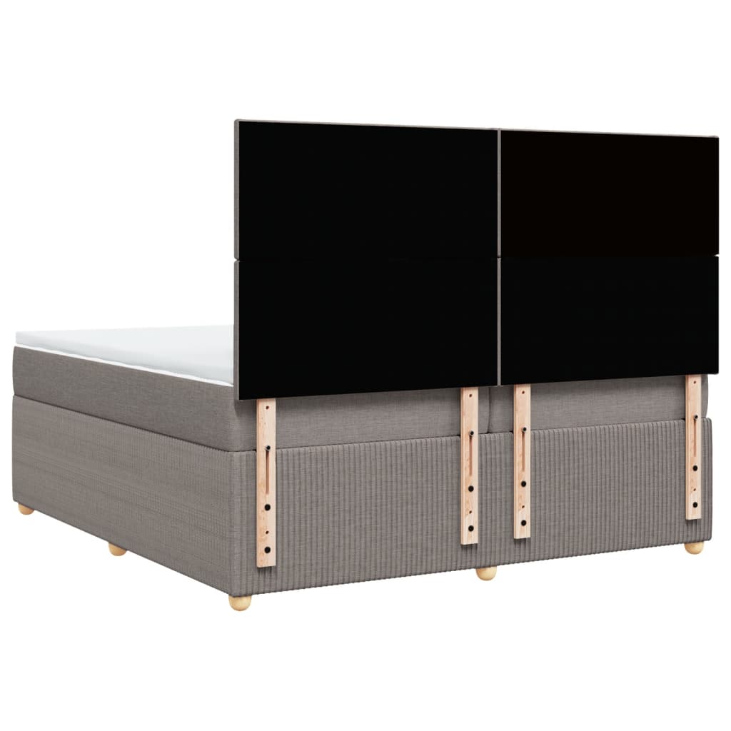 Boxspring met matras stof taupe 200x200 cm