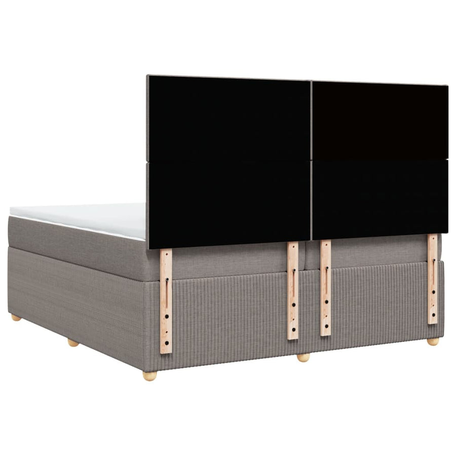 Boxspring met matras stof taupe 200x200 cm